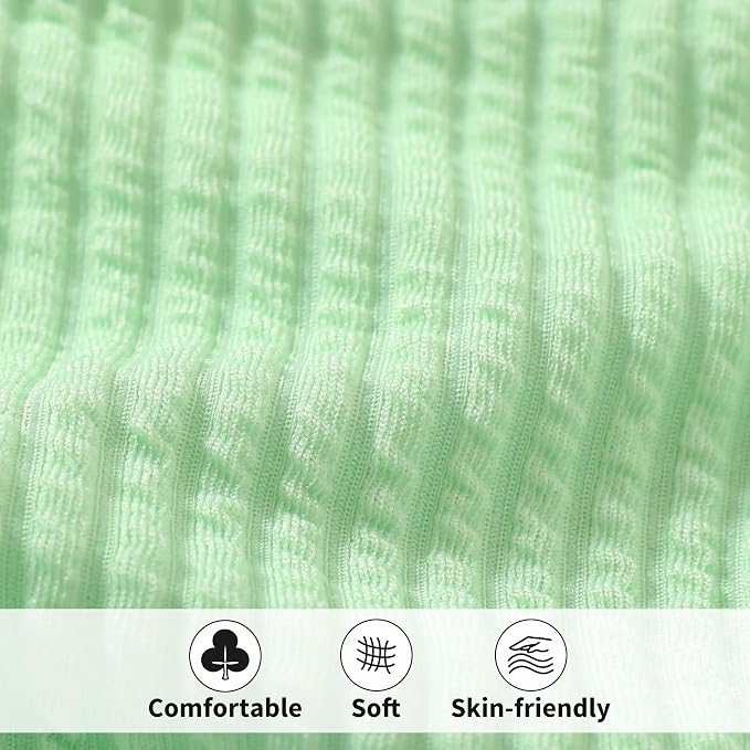 HAPPYMA Baby Swimsuit Toddler Girl Bathing Suit Summer Solid Color Bikini Set - Image 5
