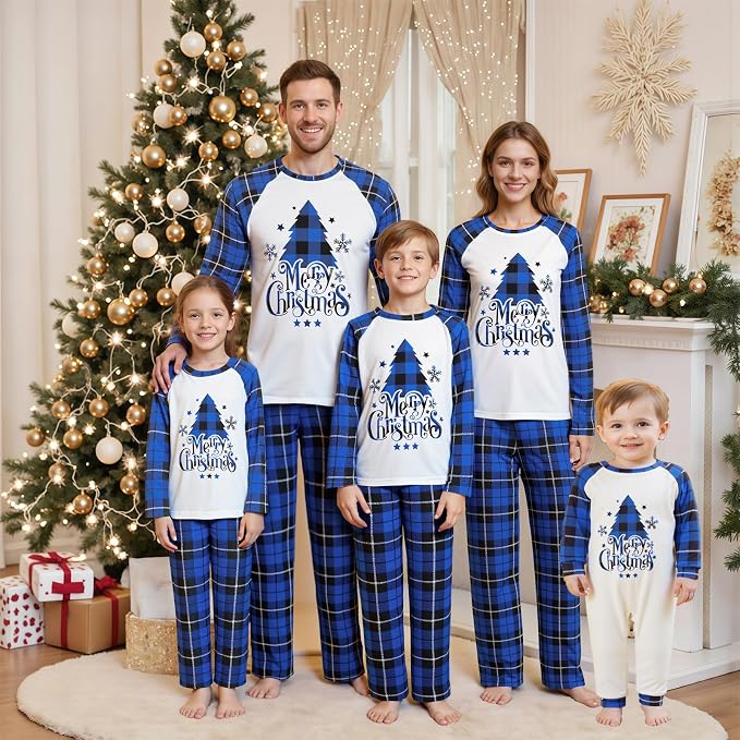Awoscut Christmas Family Matching Pajamas Christmas Pjs Holiday Nightwear - Image 2