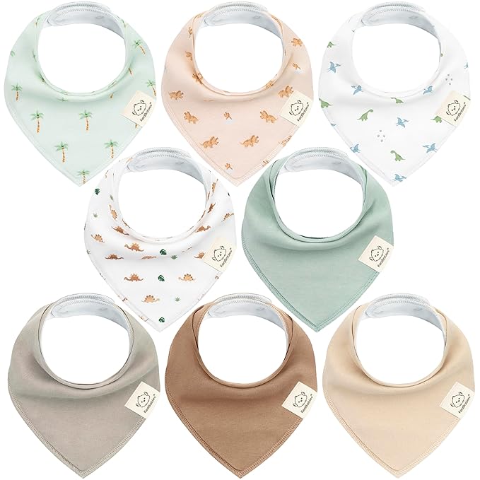 8-Pack Organic Baby Bandana Bibs by KeaBabies