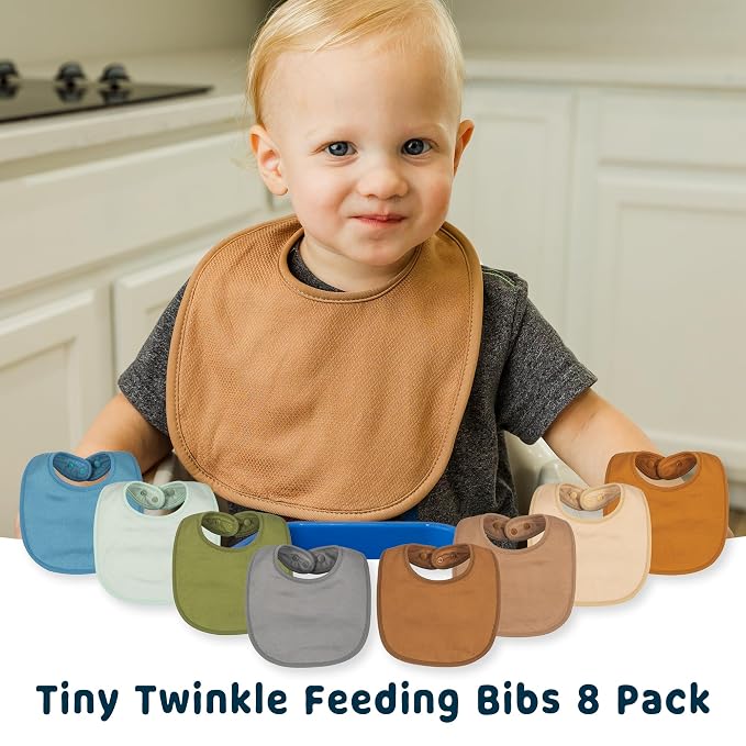 Tiny Twinkle 8 Pack Baby Bibs for Drooling and Teething – Waterproof & - Image 7
