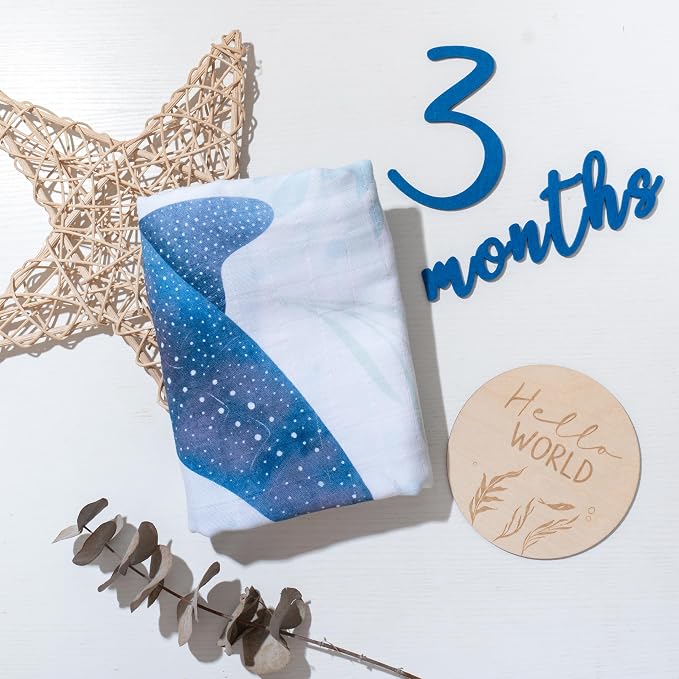 Miaoberry Ocean Baby Milestone Blanket – Monthly Baby Milestone Photo Prop - Image 5