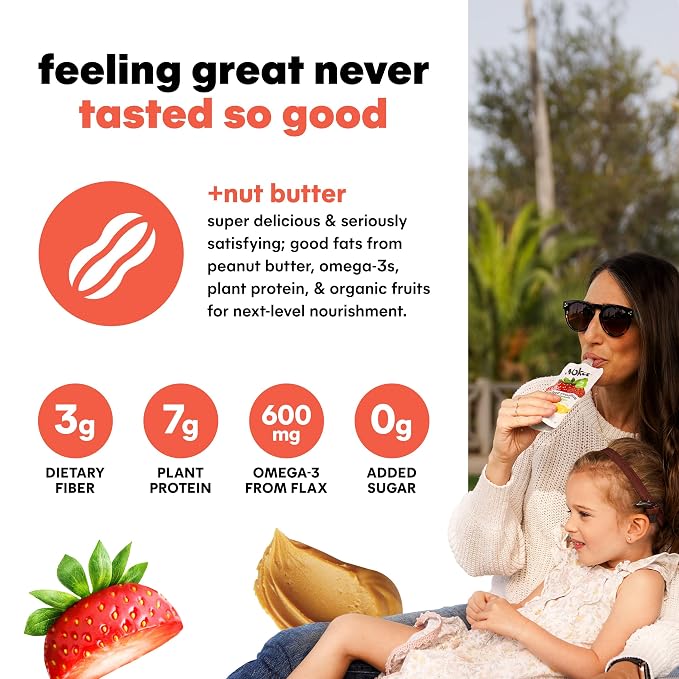 Noka Superfood Fruit & Nut Butter Smoothie Pouches, Healthy Snacks 12 Pack - Image 4