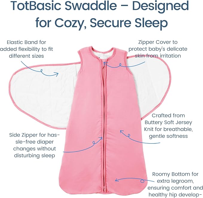 Newborns Swaddle Sleep Sack 0–3 Months, 1.0 TOG Baby Blanket - Image 2