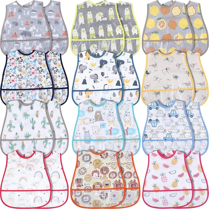 Jeyiour 12 Pcs Baby Waterproof Bibs by Jeyiour