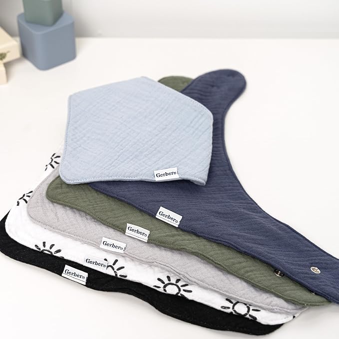 Gerber unisex-baby Muslin Bandana Bibs - Image 2