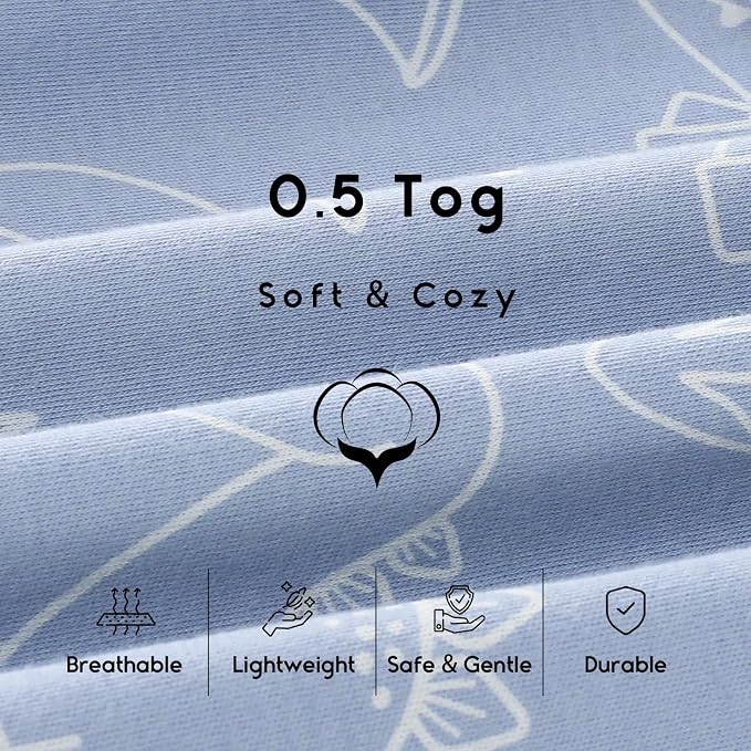 Yoofoss Baby Sleep Sack 0-6 Months 0.5 Tog Wearable Blanket - Image 5