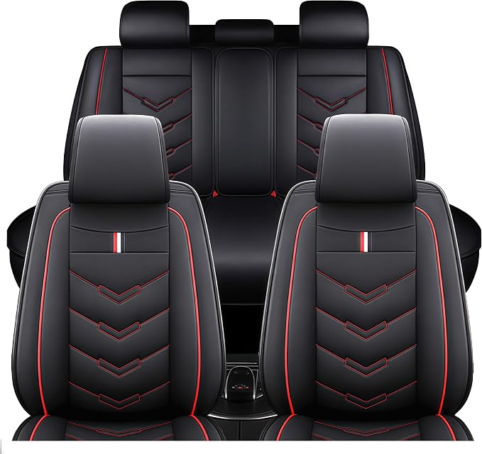 Leather Car Seat Covers Fit for LR LR4 2009-2016, 5 Seater Waterproof and by TENDER+GLOW