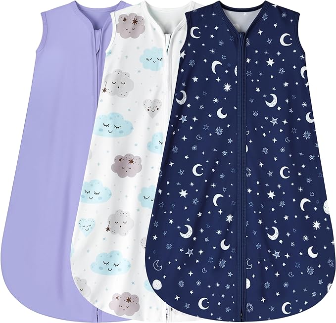 3 Pack Baby Sleep Sack 6-12 Months 100% Rayon Cotton Baby Sleeping Bag 2-Way by BSTOPPT
