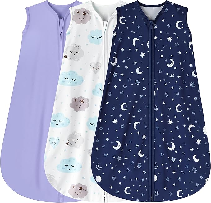 3 Pack Baby Sleep Sack 0-6 Months 100% Rayon Cotton Baby Sleeping Bag 2-Way by BSTOPPT