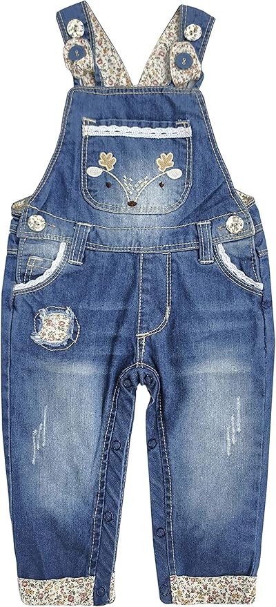KIDSCOOL SPACE Baby Little Kids Cute Denim Embroidered Fashion Jean Overalls by KidscoolSpaceCallingOutAllTheChildrensDenimLovers