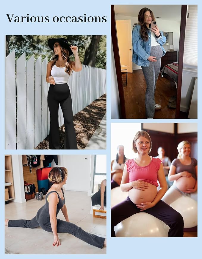 Fotociti Maternity Flare Leggings - Image 5