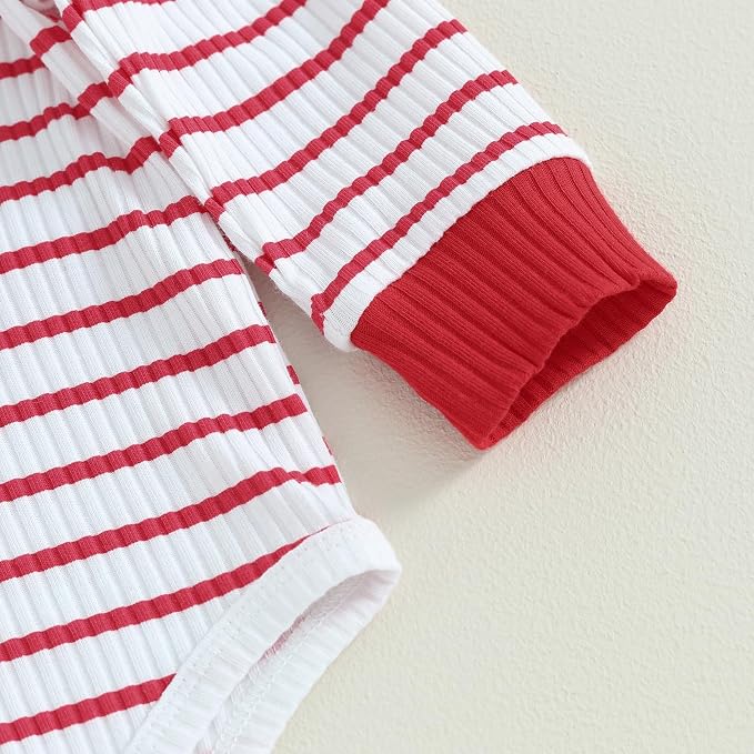 Newborn Baby Boy Girl Clothes Ribbed Knitted Long Sleeve Romper Pants Solid - Image 4