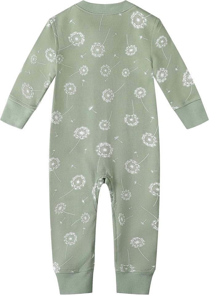 Owlivia Organic Cotton Baby Boy Girl Zip up Sleep 'N Play Pjs, Long Sleeve - Image 2