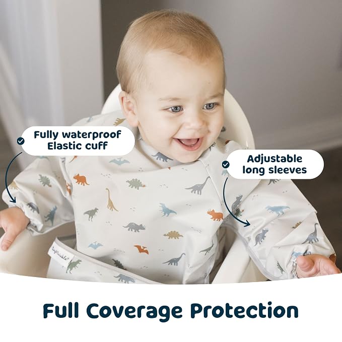 Tiny Twinkle Long Sleeve Bib for Babies & Toddlers – Waterproof Smock Bib for - Image 9