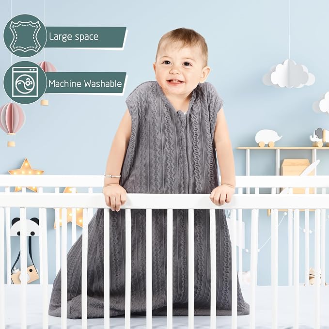 Baby Sleep Sack 18-24 Months, Baby Wearable Blanket 100% Acrylic knit 2-Way - Image 4
