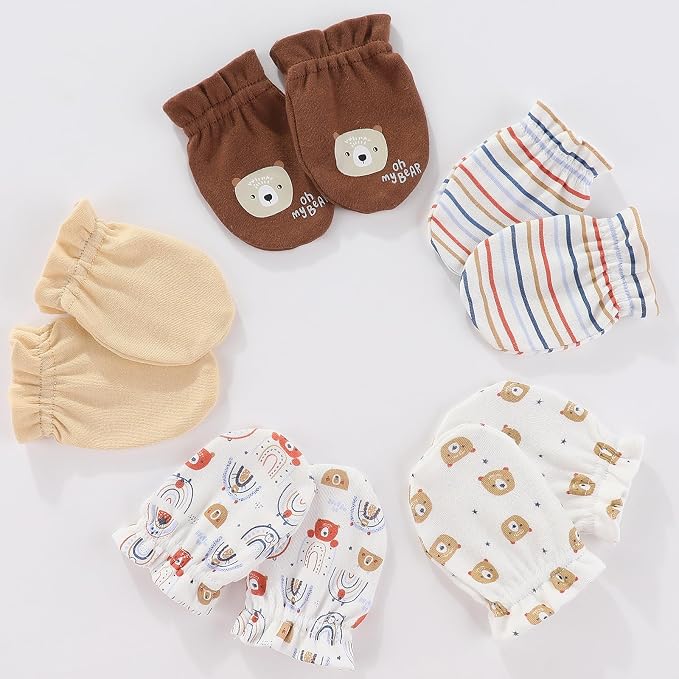 Baby Hat and Mittens Set Newborn Baby Hats Caps - Image 3