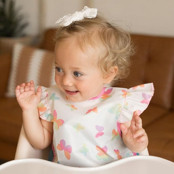 Tiny Twinkle Short Sleeve Apron Baby & Toddler Bib - Image 3