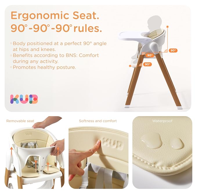 KUB High Chair for Babies and Toddlers Adjustable Foldable Convertible 5 Point - Image 3