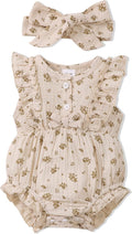 Renotemy Newborn Infant Baby Girl Clothes Rompers Summer Jumpsuits Short Sleeve by Renotemy