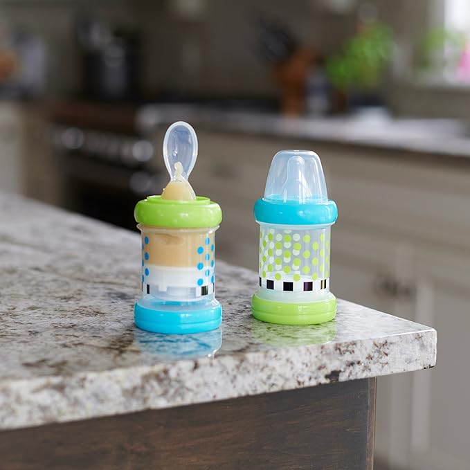 Sassy Baby Food Nurser – 4+ Months Set of 2- 4oz 100% Silicone Nipple and Spoon - Image 3