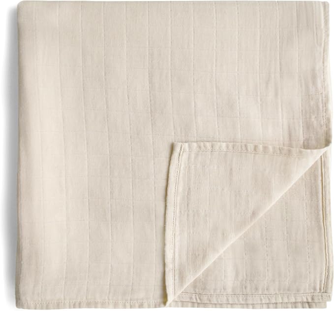 mushie Muslin Baby Swaddle Blanket | 100% Organic Cotton by mushie
