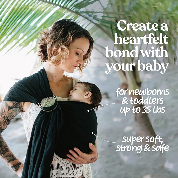 Nalakai Ring Sling Baby Carrier, Soft Linen Baby Sling, Baby Wrap, and Giving - Image 2