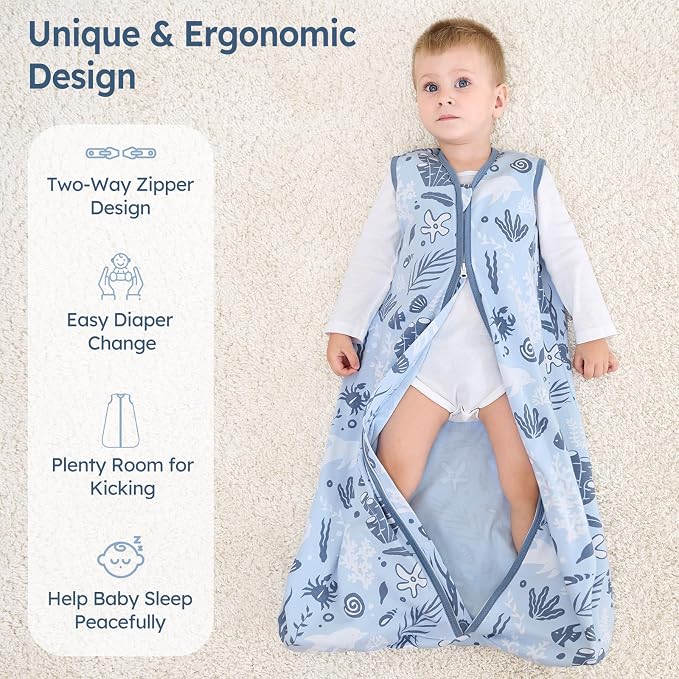 Baby Sleep Sack 0-6 Months 100% Cotton Lightweight 0.5 TOG Wearable Blanket - Image 4