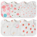 Zainpe 6Pcs Snap Muslin Cotton Baby Bibs Flowers Strawberry Patterns Infants by Zainpe