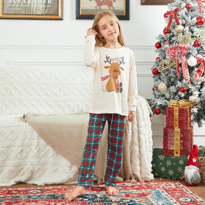 Awoscut Christmas Family Matching Pajamas Christmas Pjs Holiday Nightwear - Image 5