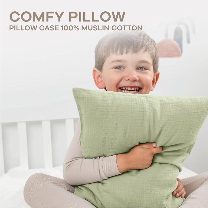 Comfy Cubs Toddler Pillow with Muslin Pillowcase, 13 x 18 in, 2 Pack - Image 3