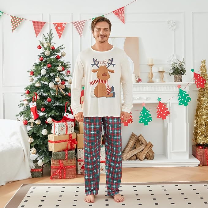 Awoscut Christmas Family Matching Pajamas Christmas Pjs Holiday Nightwear - Image 6