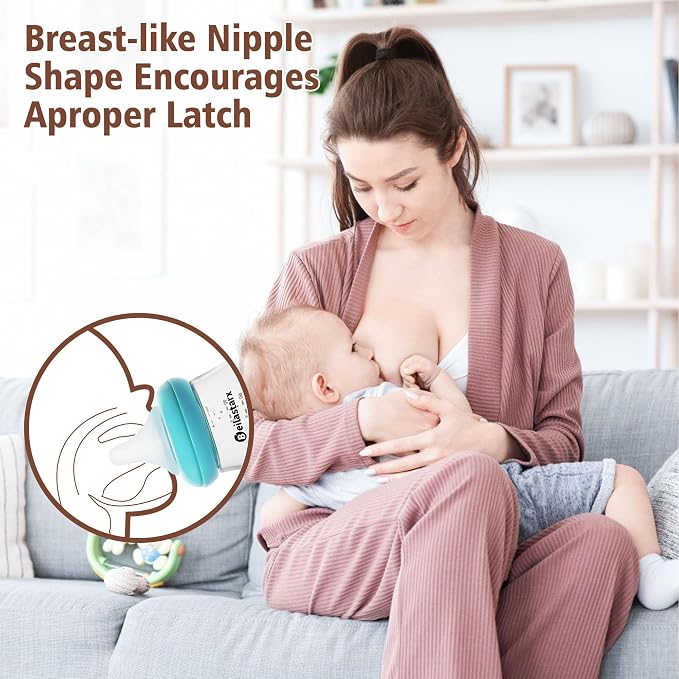 Glass Baby Bottles with Natural Response Nipple Size S - Image 3