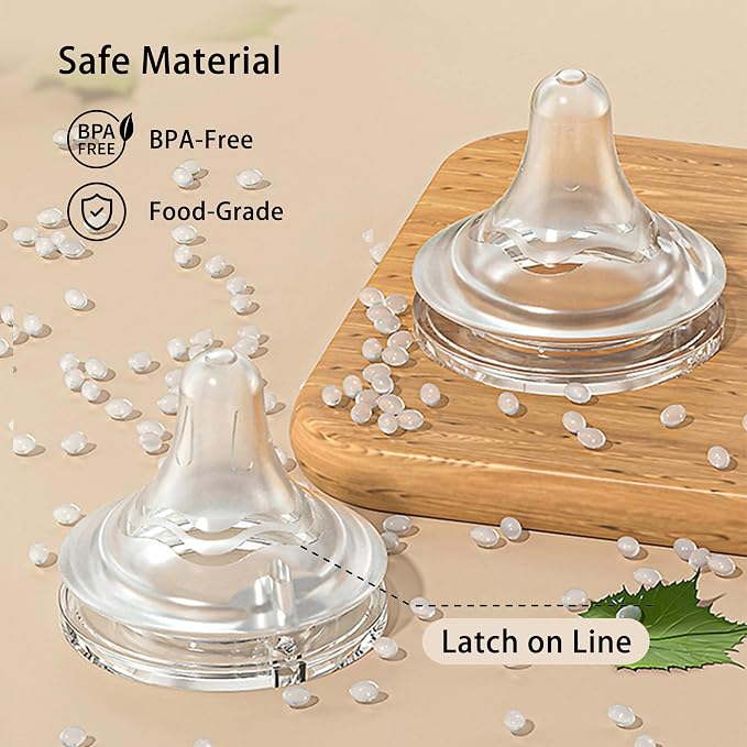 Natural Glass Baby Bottle for Breastfeeding Babies, 3oz Newborn Anti-Colic Baby - Image 6
