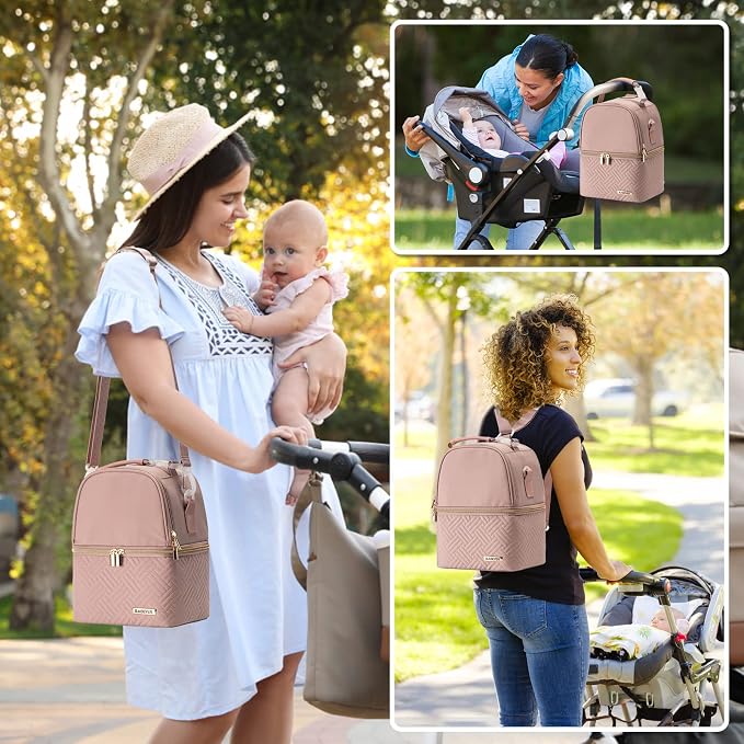 Breastmilk Cooler Bag with Ice Pack Fits 6 Baby Bottles up to 9 Ounce, Breast - Image 6