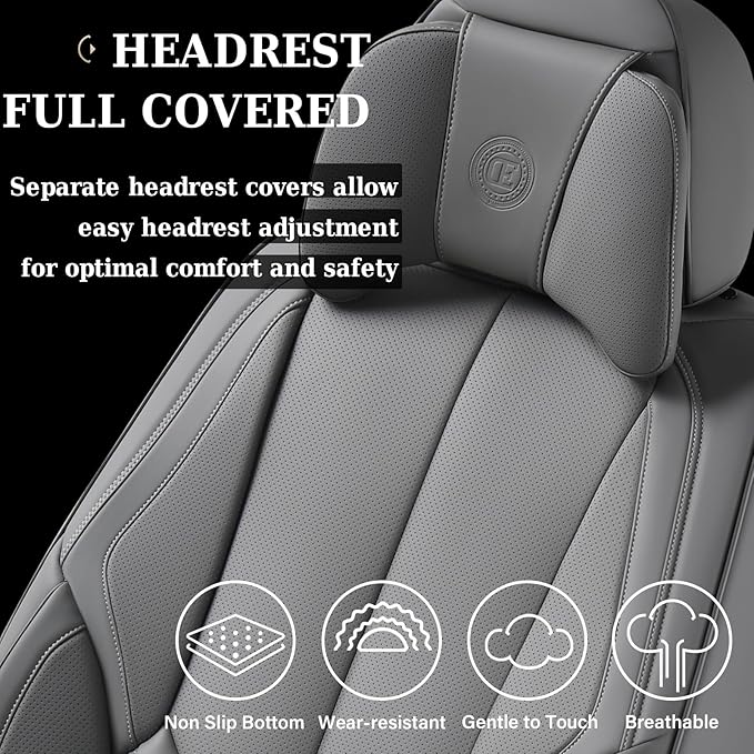 Coverado Universal Seat Covers Front, Waterproof Nappa Leather Car Seat Covers - Image 6