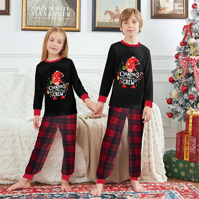 Awoscut Christmas Family Matching Pajamas Christmas Pjs Holiday Nightwear - Image 4