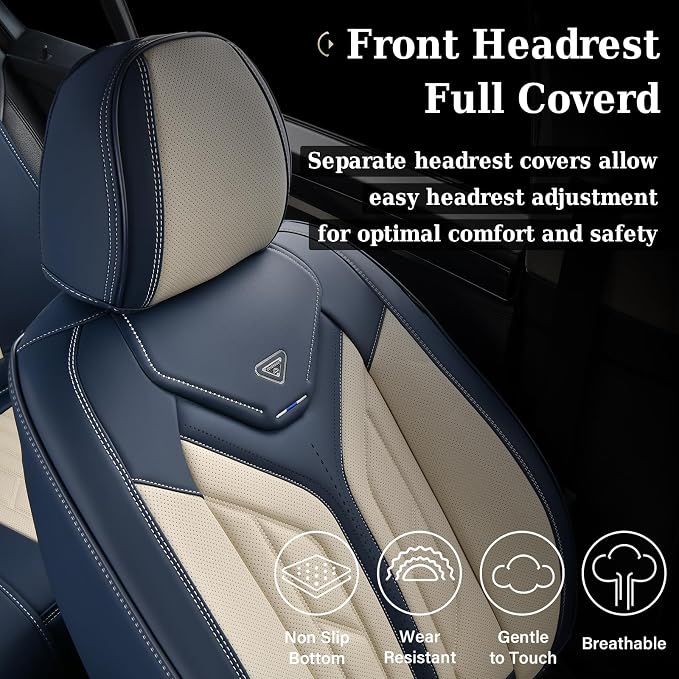 Coverado Car Seat Covers Front Seats Only, Leather Car Seat Protectors - Image 5