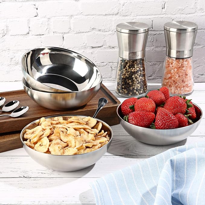 Stainless Steel Bowls for Kids, 18/8 Stainless Steel Toddler Bowl, Durable & - Image 4