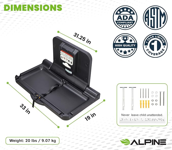 Alpine Wall Mounted Baby Changing Station - Image 2