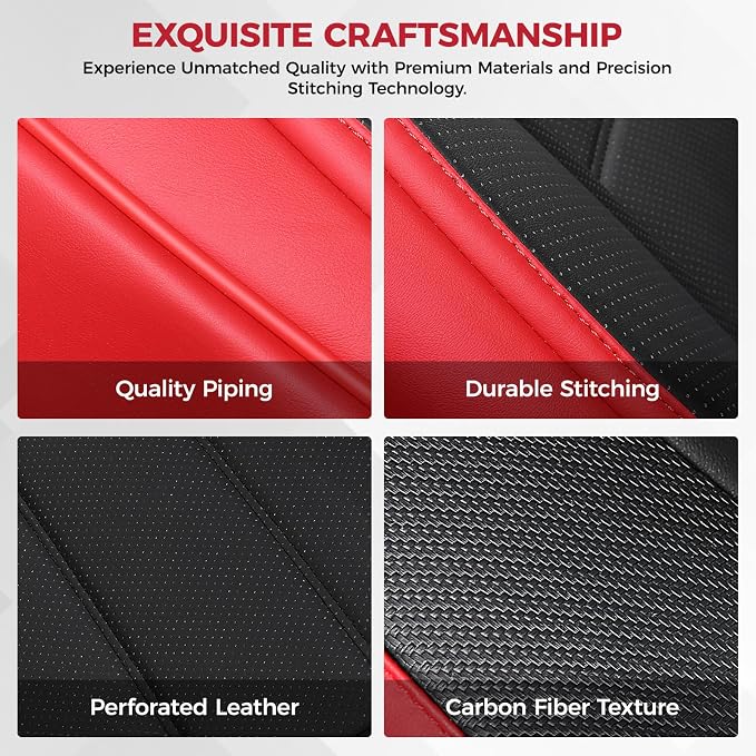 FREESOO Red Black Front Car Seat Covers - Image 8