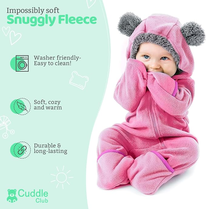 Cuddle Club Fleece Baby Bunting Bodysuit - Image 2