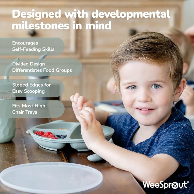 WeeSprout Silicone Divided Plates, 100% Food Grade Silicone Divided Plates - Image 3