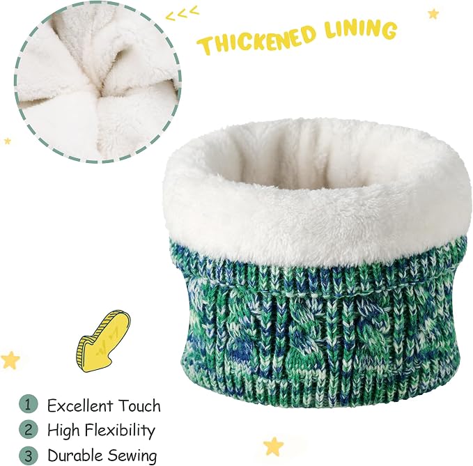 Kids Toddlers Winter Beanie Hats Gloves Neck Scarf Set Mittens Gifts - Image 3