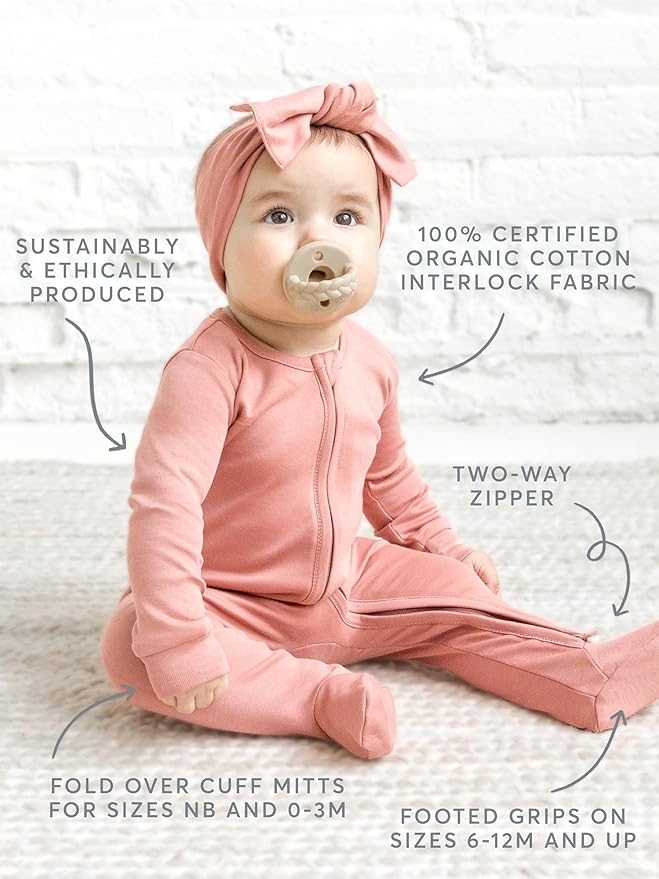 Colored Organics Baby Zip-Up Footed Sleeper - Image 2