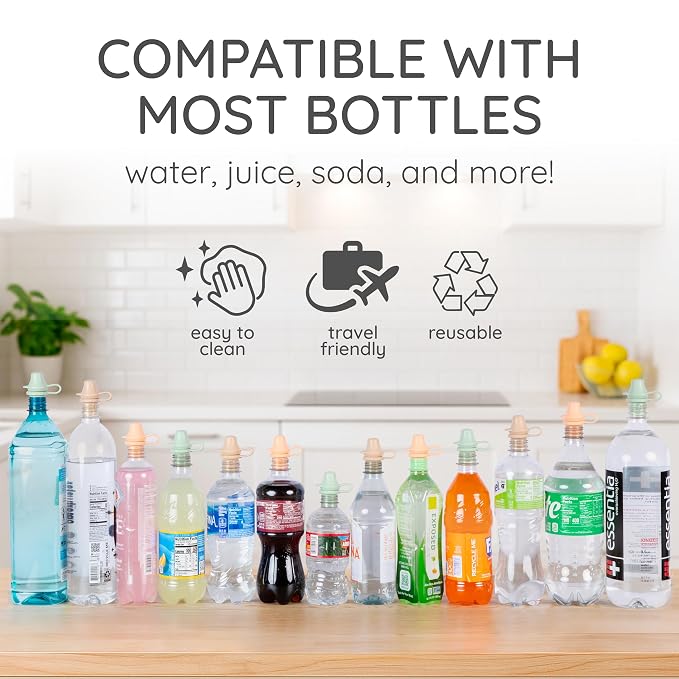 Original Water Bottle Topper for Toddlers – 100% Silicone Sippy Top Spout - Image 6