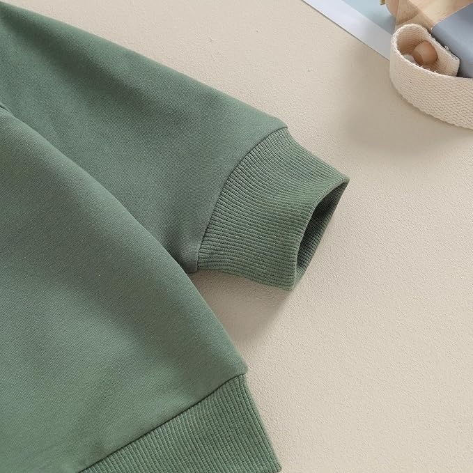 Toddler Baby Boy Clothes Solid Color Long Sleeve Crewneck Sweatshirt Top Casual - Image 4