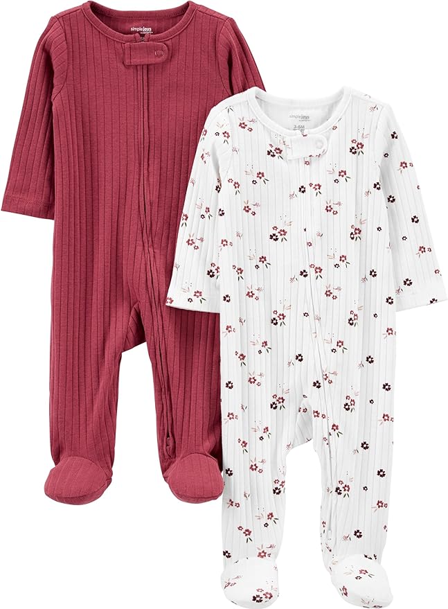 Simple Joys by Carter's unisex baby 2-pack 2-way Zip Textured Sleep and Play by SimpleJoysbyCarters