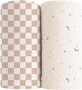 Konssy Muslin Swaddle Blankets for Girls Boys, 2 Pack Receiving Baby Blanket by Konssy