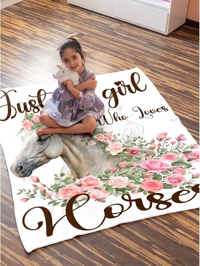 Just A Girl Who Loves Horses Blanket - Image 6