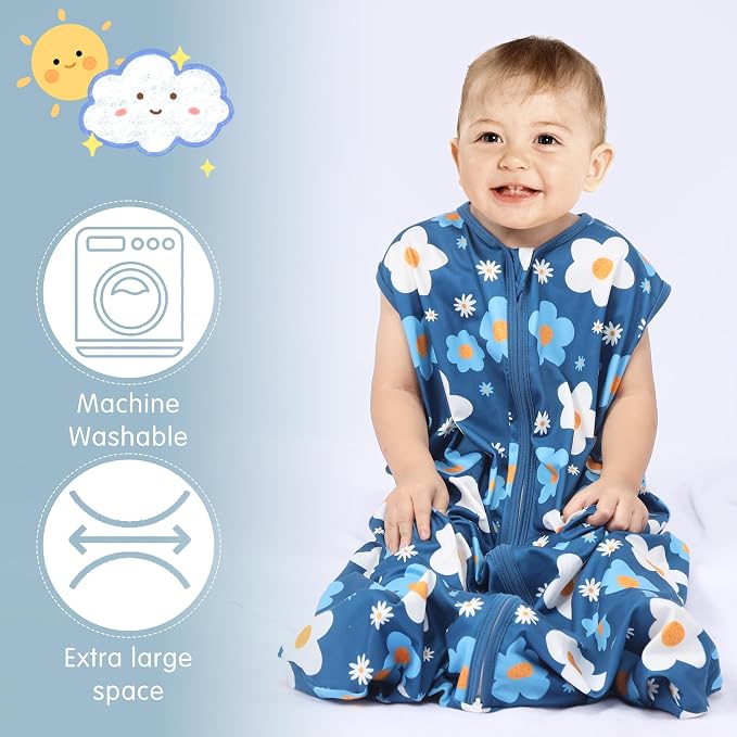 3 Pack Baby Sleep Sack 100% Rayon Cotton Baby Sleeping Bag 2-Way Zipper Toddler - Image 5